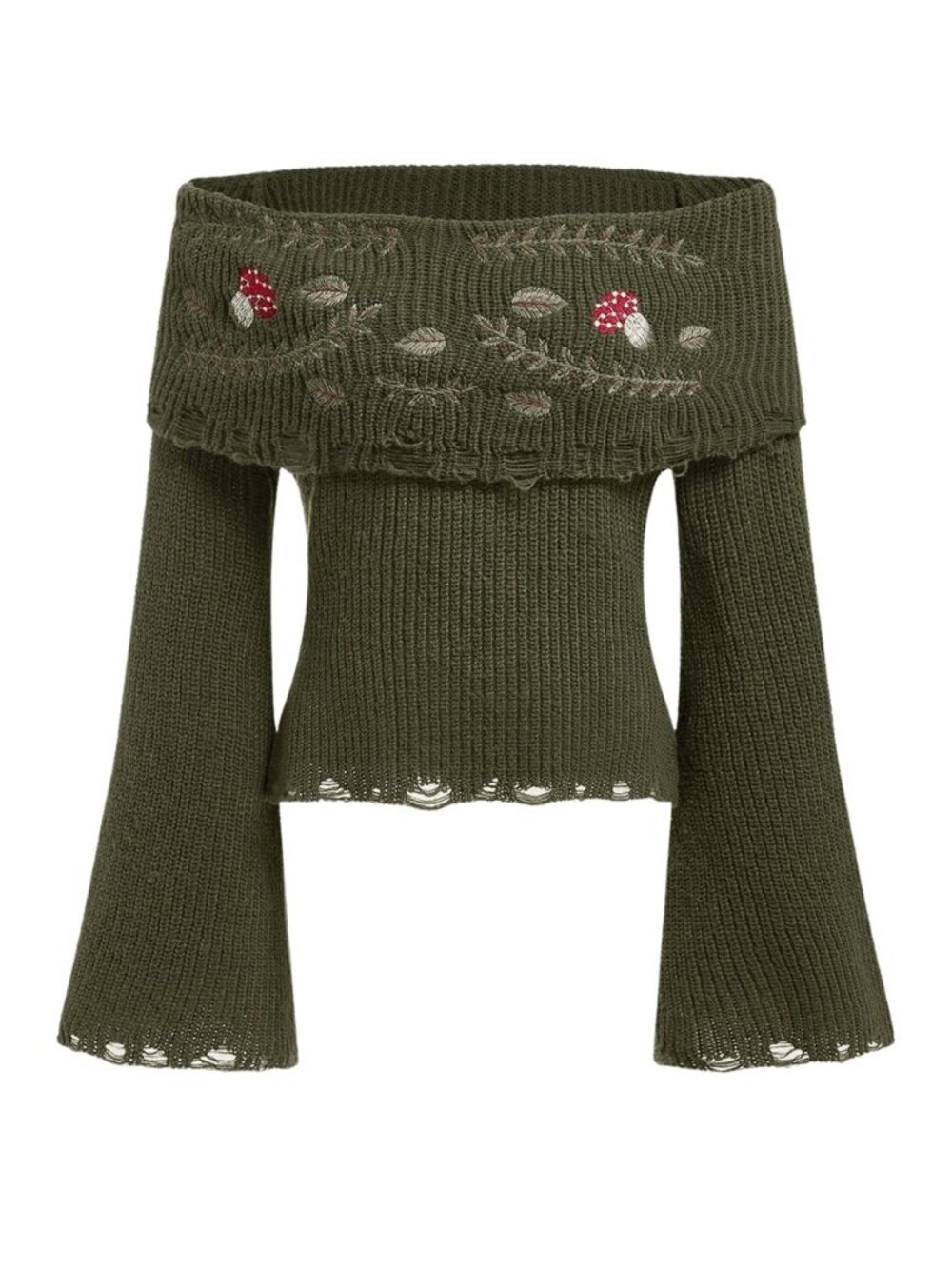 Women's Y2K Off The Shoulder Sweater Cottage Core Whimsy Clothes